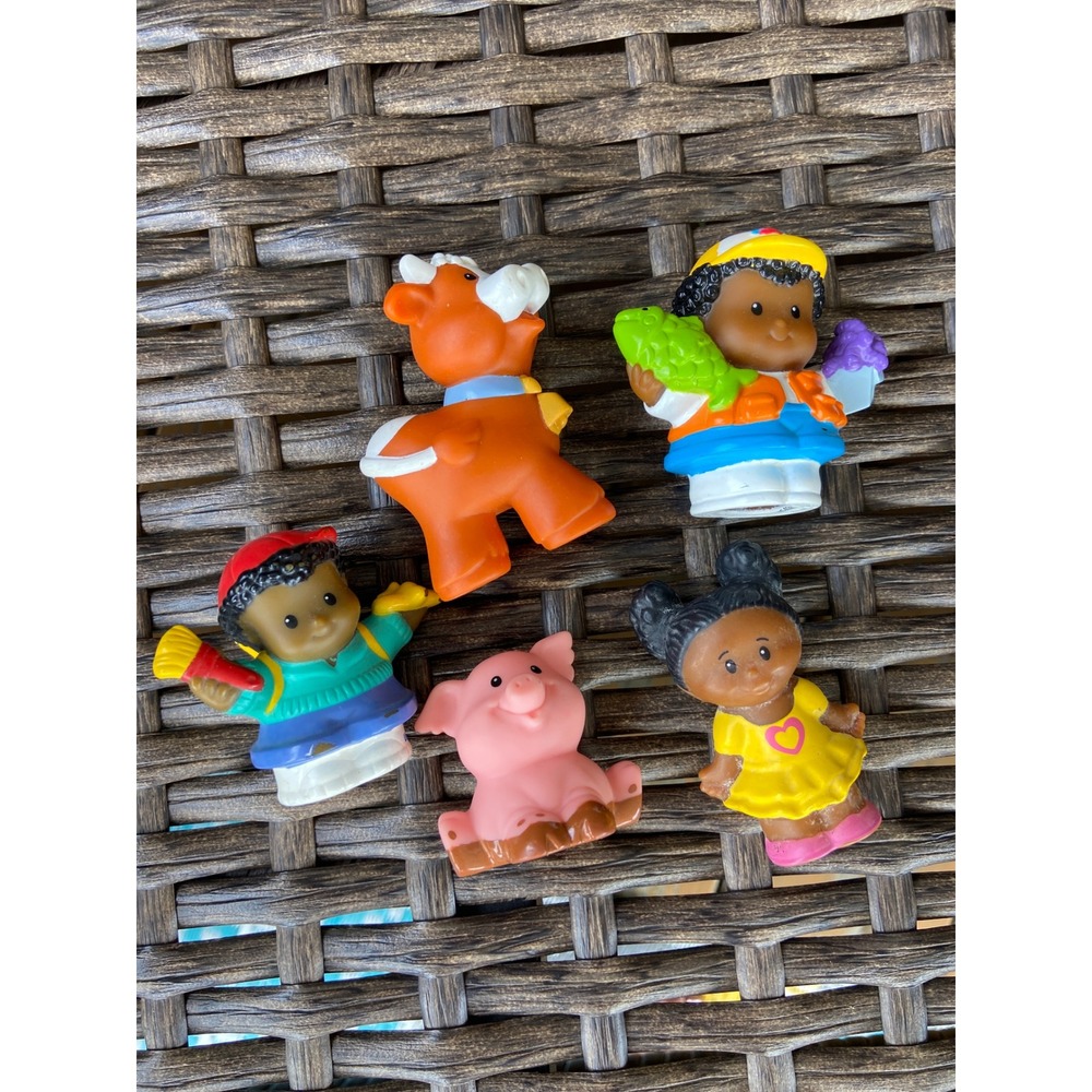 Fisher-Price Little People Lot Fisherman Girl Boy Pig Cow Vintage 1997-2008